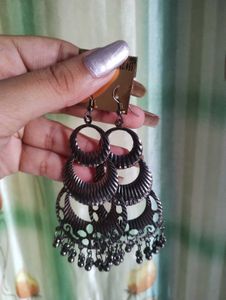 Bohemian Oxidized Silver Earrings Set