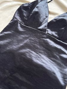 Sleek Black Satin Cami Top