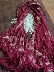 Stylish Maroon Printed Dupatta buy now