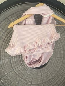 Pink Striped Cropped Top