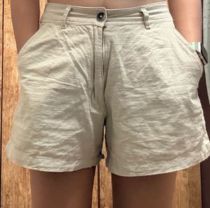FLASH SALE Stylish Beige Linen Shorts