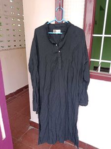 Black Cotton Kurta