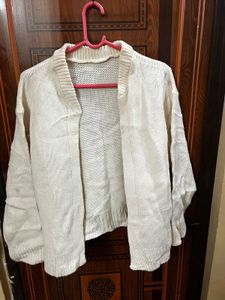 Cream Knit Open Cardigan