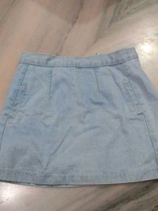 Light Blue Denim Mini Skirt