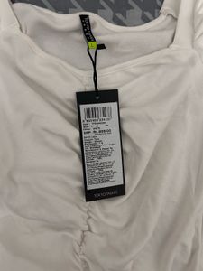 Chic Ruched White Top