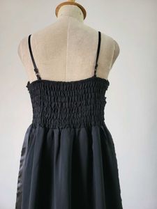 Elegant Black Ruched Maxi Dress