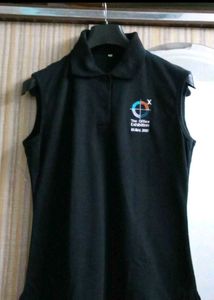 Sleeveless Black Polo T-Shirt