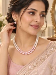 Elegant Pearl Necklace & Earring Set