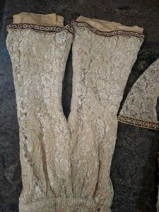Embroidered Kurta Set with Lace Pants