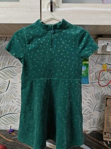 Green Velvet Polka Dot frock
