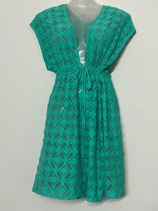 Pintresty Green Crochet Cover-Up Dress