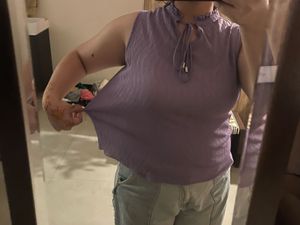 Y2K sheer purple tie top🪻