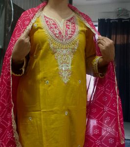 Embroidered Kurta with Dupatta