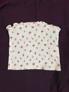 Cute Floral Smocked Tube Top