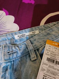 Blue wide leg jeans