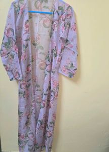 Elegant Floral Print Kurta Set with Shrug