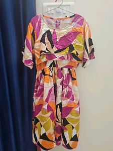 Colorful Floral Print Mini Dress
