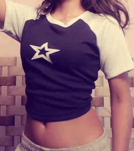 Cute Star Print Raglan Tee