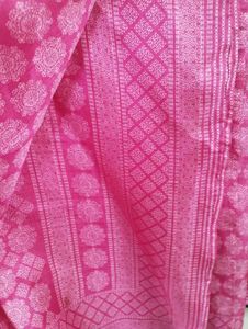 Vibrant Pink Saree with Intricate Prints