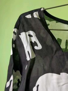Chic Black Elephant Print kurti