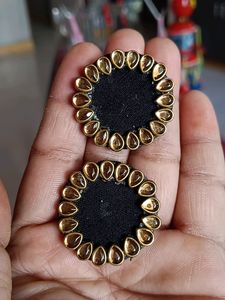 Handmade Black & Gold Earrings