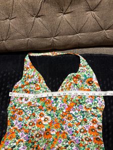 Floral Halter Neck Mini Dress