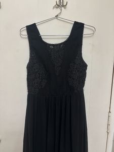 Black Crochet Gown