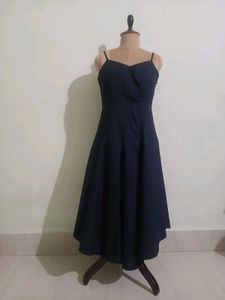 Vero Moda Elegant Navy Blue Midi Dress