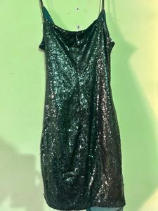 Sparkling Emerald Sequin Party Dress