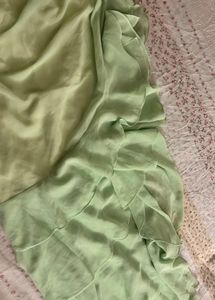 Lime Green Ruffle Strapless Dress
