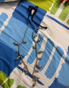 Boho Silver-Tone Kamarband with Beads