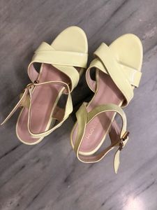 Cream Platform Block Heels