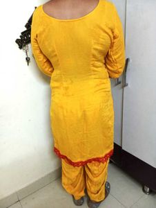 Vibrant Yellow Embroidered Kurta Set