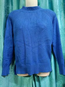 Blue Knit Pullover Sweater