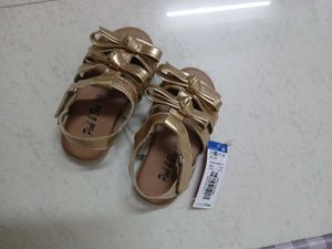 Sparkling Gold Bow Sandals