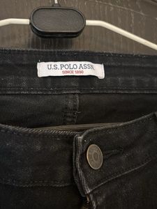 US Polo Black Wide Leg Jeans