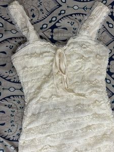 Cream Lace Mini Dress