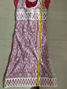 Pink And White kurti Size S