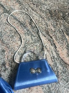 Blue Party Dress with Matching Bag