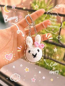 Handmade Crochet Bunny Keychain