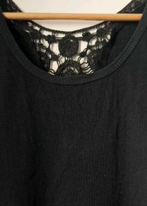 Black Lace Back T-Shirt