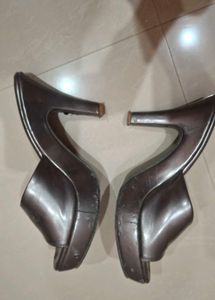 Metallic Wedge Mules
