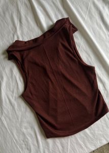 Street Style store  Ribbed Collared Sleeveless Top