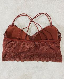 🤎 Rust Brown Lace Bralette Crop Top 🤎