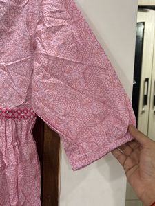 Pretty Pink Printed Kurta/Tunic dress