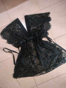Black Lace Swim Cover-Up 🖤🪨🦨⚽🎱🎩🪄