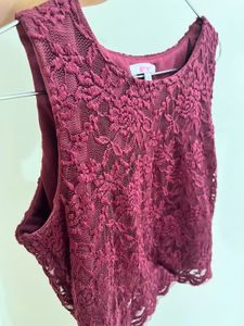 Ginger Burgundy Lace Crop Top