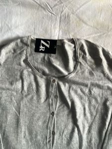ZR Light Grey Cardigan Sweater
