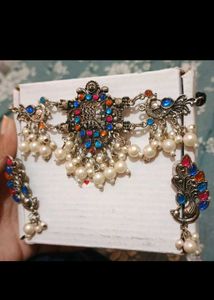 Ethnic Peacock Choker Necklace Set