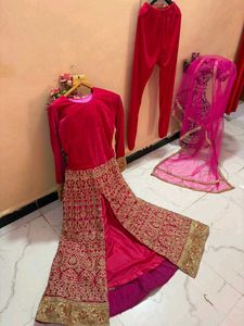 Pink Embroidered Suit Set